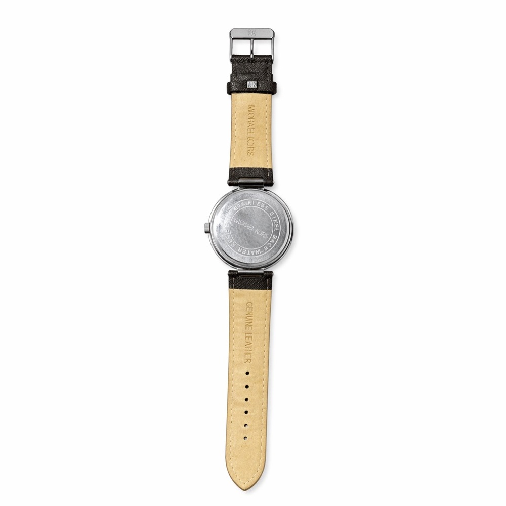 Michael Kors Crystal Logo Watch • MK Leather Strap • Needs Battery - Picture 2 of 8